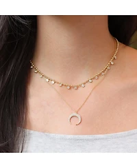The Lovery Cz Crescent Horn Necklace 14K Gold Plated Sterling Silver