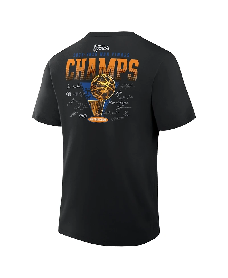 Fanatics Men's Black New York Knicks 2026 Nba Champions Roster Trophy T-Shirt