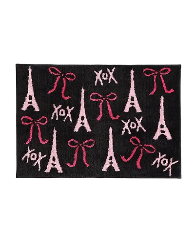 Betsey Johnson Bows In Paris Plush Bath Rug, 20" x 30"