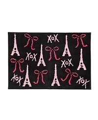 Betsey Johnson Bows In Paris Plush Bath Rug, 20" x 30"