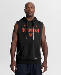 Nike Men's Black Baltimore Orioles Authentic Collection Standard Issue Dri-fit Sleeveless Hoodie