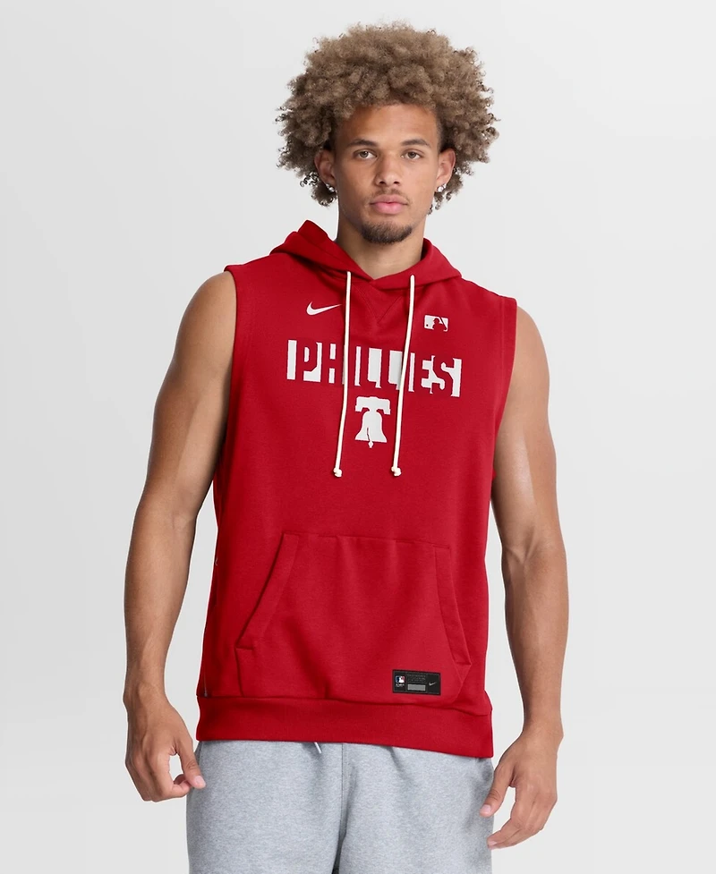 Nike Men's Red Philadelphia Phillies Authentic Collection Standard Issue Dri-fit Sleeveless Hoodie