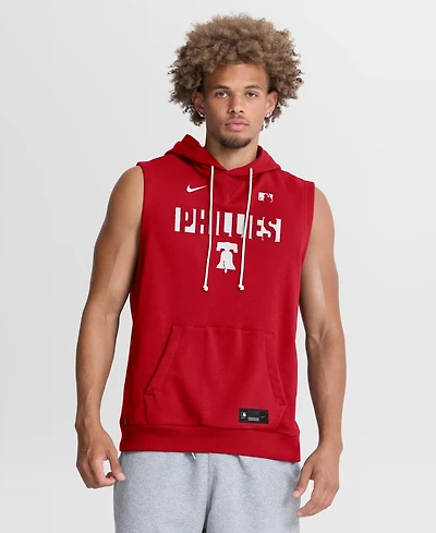 Nike Men's Red Philadelphia Phillies Authentic Collection Standard Issue Dri-fit Sleeveless Hoodie