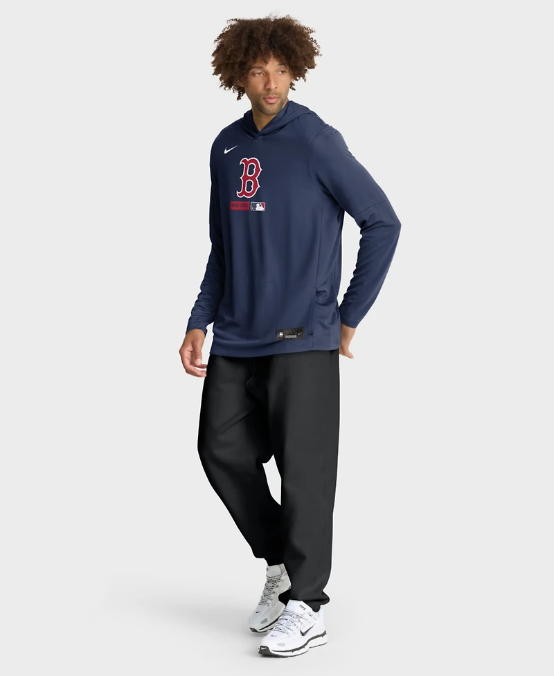 Nike Men's Navy Boston Red Sox Authentic Collection Dri-fit Long Sleeve Hoodie