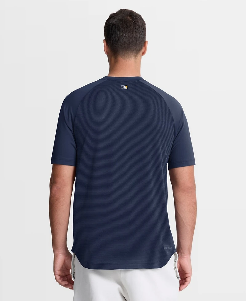 Nike Men's Navy Milwaukee Brewers Authentic Collection Batting Practice Pre-Game Raglan Dri-fit T-Shirt