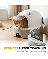 PawHut Stainless Steel Cat Litter Box