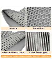 Cumrige Waterproof Eva Cat Litter Mat, Double-Layer Honeycomb Litter Trapping Mat, Easy Clean Floor Protector for Cat Litter Box Area