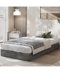 homfan Twin Xl Size Wood Platform Bed Frame, Wooden Bed Frame Without Headboard, Wood Slat Support, No Box Spring Needed, Easy Assembly