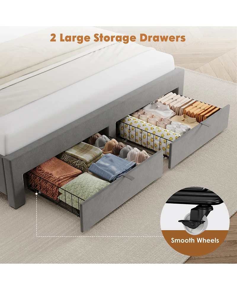 Homfan Headboard bed frame