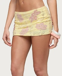 Edikted Women's Mena Beaded Floral Mini Skirt