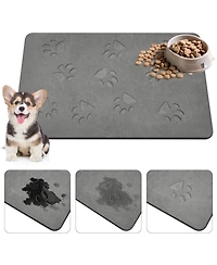 Aronkl Diatomaceous Earth Pet Feeding Mat Absorbent Non-Slip Quick Drying Easy Clean