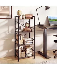 Slickblue Modern 4-Tier Freestanding Narrow Bookcase with Metal Frame