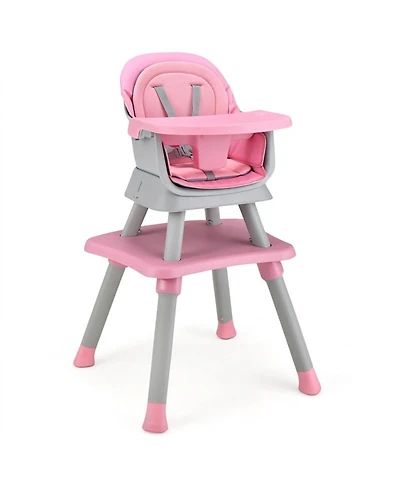 Gouun Toddler 6 in 1 Convertible High Chair with Adjustable Removable Tray and Booster