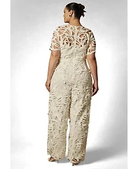 Eloquii Plus Short-Sleeve Lace Jumpsuit