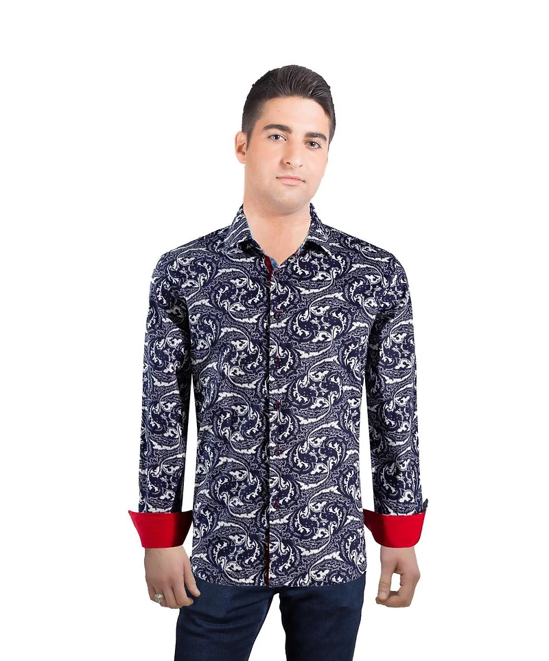 Elie Balleh Men's Slim Fit Paisley Sport Button-Down Shirt