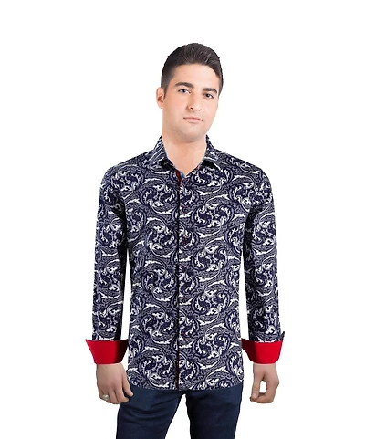 Elie Balleh Men's Slim Fit Paisley Sport Button-Down Shirt