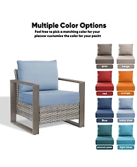 Pocassy Outdoor Deep Seat Cushion Set with 6-inch Thick, 22x24 Inch Water-Resistant and Fade-Resistant Chair Cushions of 3