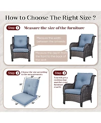 Pocassy Outdoor Cushions for Patio Furniture,Outdoor Seat Cushion Set 22 x 25 4Inch,Waterproof and Fade Resistant Chair Cushions,2 Pair