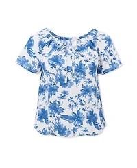 Ellos Plus Keyhole Peasant Blouse