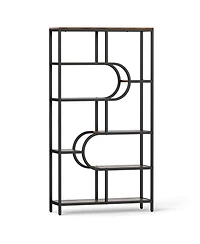Slickblue Tall 5-Tier Bookcase with U-Shaped Open Shelves