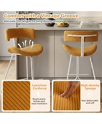 Slickblue Set of 2 25 Inch Counter Height Bar Stools Armless with Footrest