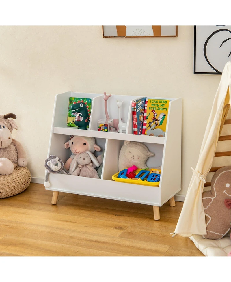 Gouun 5-Cube Kids Bookshelf and Toy Organizer with Anti-Tipping Kit
