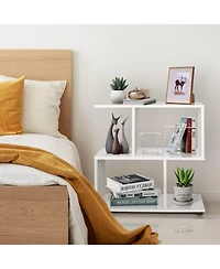 Gouun 24-Inch 3-Tier Geometric Bookshelf with Open Display Cubes