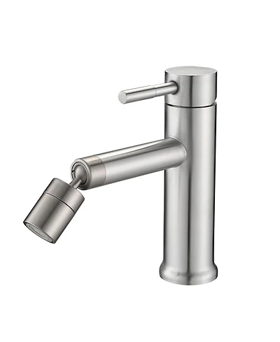 Midola Brushed Nickle Bathroom Faucet for 2 Mode Faucet for Bathroom Sink with 360degree(s) Rotating Aerator
