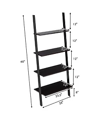 Gouun 4-Tier Industrial Leaning Wall Bookcase
