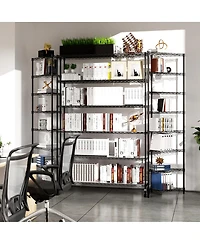 Streamdale Furniture 6-Tier Heavy Duty Nsf Wire Shelving Unit with Wheels