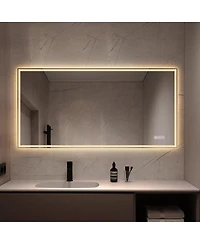 Laoties 48" x 24" Led Bathroom Vanity Mirror, Anti-Fog Lighted Wall Mirror with Dimmable Lighting