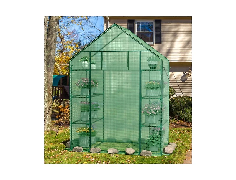Slickblue Portable 4 Tier Walk-in Plant Greenhouse with 8 Shelves
