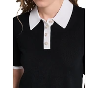 Karl Lagerfeld Paris Petite Johnny Collar Sweater