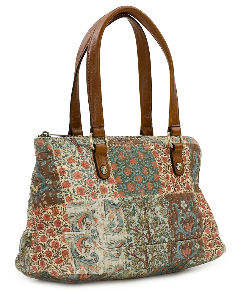 Patricia Nash Rialto Nordic Patchwork Cotton Medium Satchel Handbag