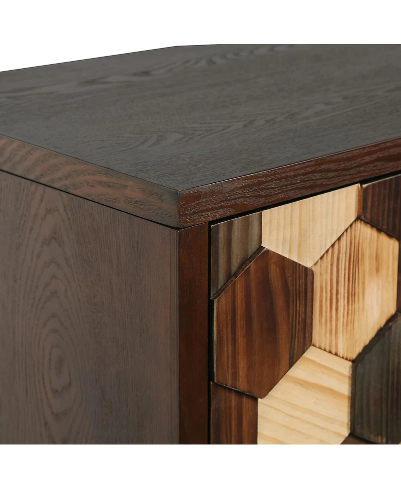 Streamdale Furniture 59.8 Inch Sideboard with Honeycomb Pattern Modern Accent Cabinet