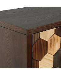 Streamdale Furniture 59.8 Inch Sideboard with Honeycomb Pattern Modern Accent Cabinet