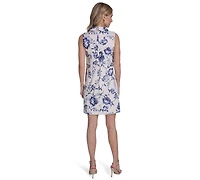 Calvin Klein Women's Printed Mock Neck Mini Dress