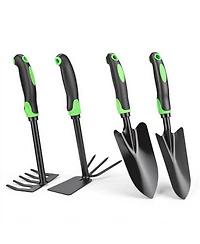 Xdovet Garden Tool Set Heavy Duty Stainless Steel Shovel Trowel Rake Hoe Cultivator