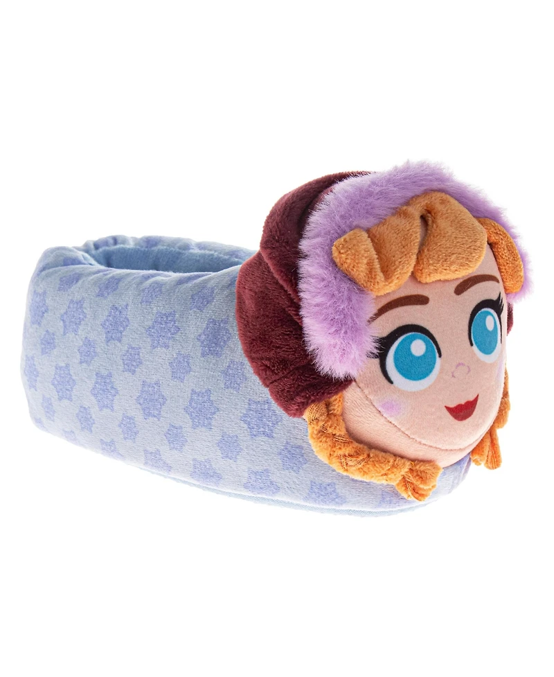 Disney Frozen 3D Anna & Elsa Girls' Slippers Warm, Fluffy, and Comfortable House Footwear (Toddler Sizes 5-10 / Little Kid 11-1)