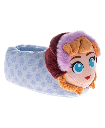 Disney Frozen 3D Anna & Elsa Girls' Slippers Warm, Fluffy, and Comfortable House Footwear (Toddler Sizes 5-10 / Little Kid 11-1)
