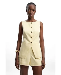 Karen Millen Women's Round Neck Button Waistcoat
