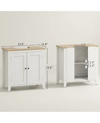 Phying Pedestal Sink Cabinet Multipurpose Under Sink Storage Cabinet with U Shape Design and Adjustable Shelf