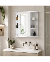 Phying Wall Mounted Bathroom Mirror Cabinet Medicine Cabinet with Multiple Storage Shelves for Bathroom Organizer