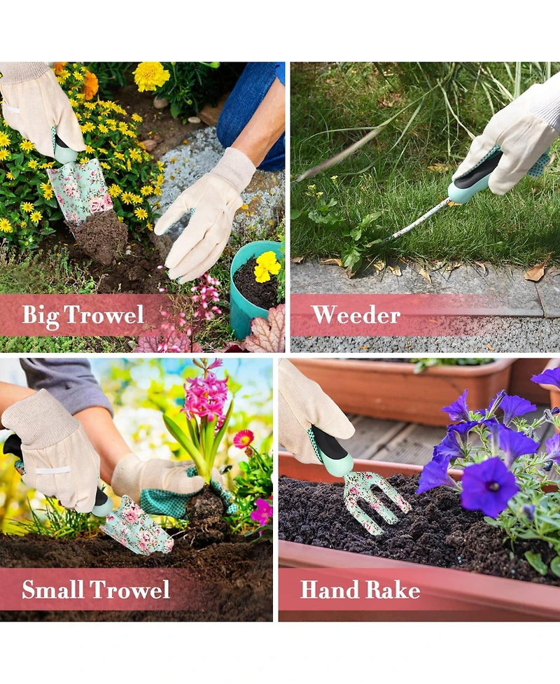 Xdovet Garden Tools Set Heavy Duty Rubber Handle Gifts Women Mom