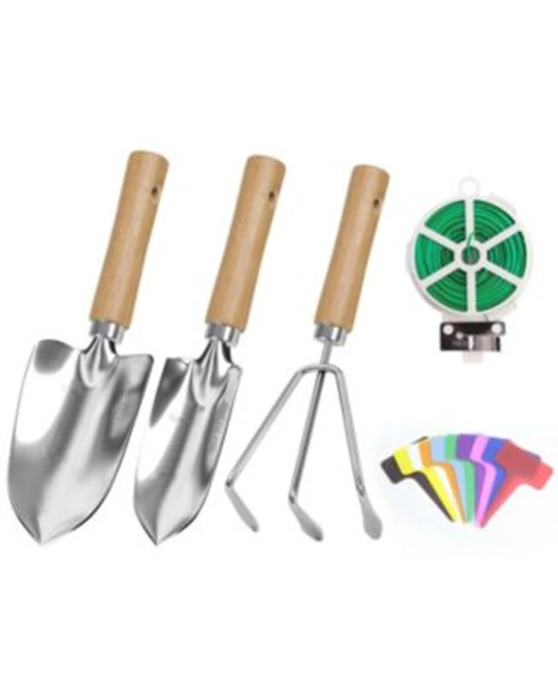 Xdovet Garden Tool Set 3Pieces Stainless Steel Heavy Duty Trowel Transplanter Cultivator Hand Kit