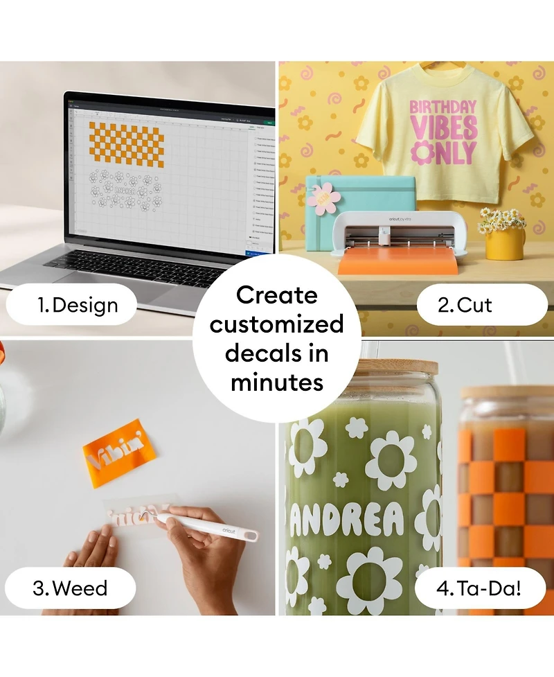 Cricut Joy Xtra Die-Cutting Machine with Smart Vinyl Sampler Packs, Transfer Tape and Tool Set Bundle