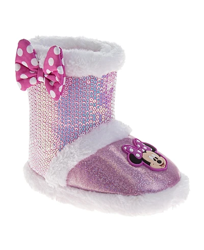 Disney Toddler Gril's Booties Warm, Fluffy, and Fun House Slippers