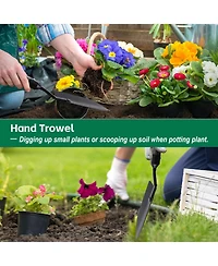 Xdovet Garden Tools Set Extension Handles 5 Piece Steel Rust-proof Weeding Planting Kit