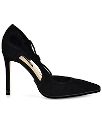 Nine West Women's Famila Bow D'Orsay Suede Slip-On Dress Pumps