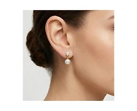 Genevive Elegant Sterling Silver Freshwater Pearl Dainty Drop Earrings